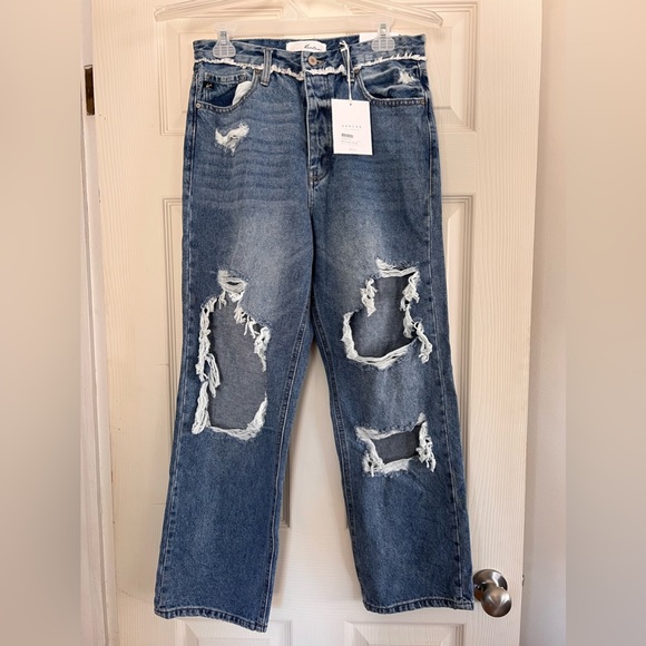 KAN CAN High Rise Destroyed 90s Boyfriend Jean size 26 NWOT - Picture 2 of 11
